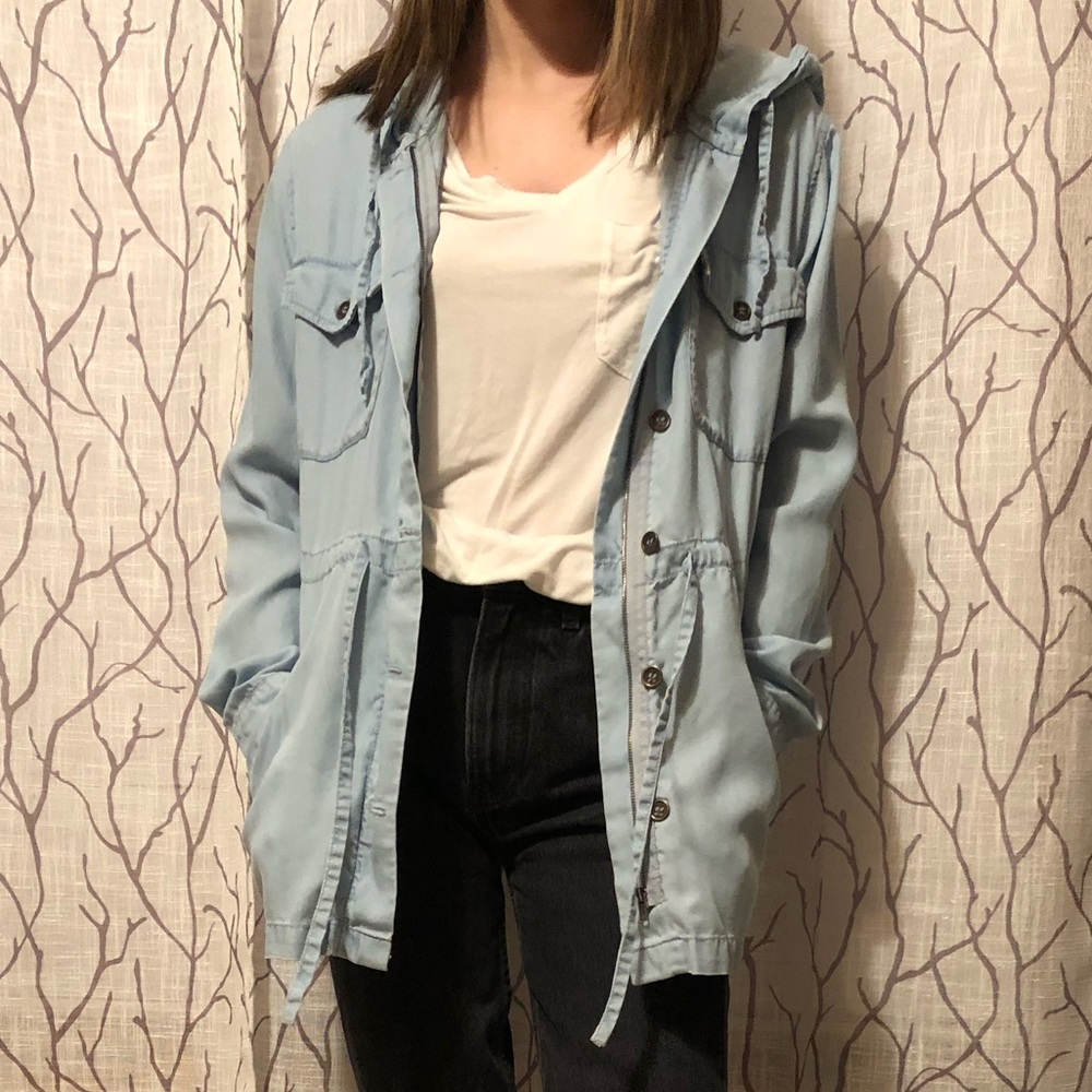 Hooded denim jacket